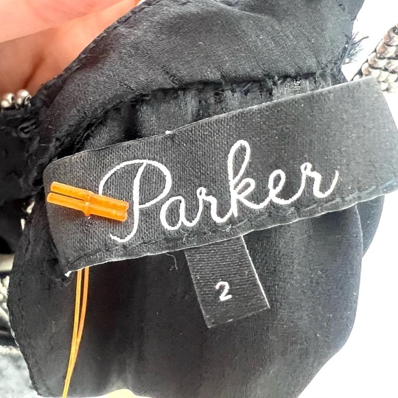 Parker Black Label Sansa Dress black ombré with beading size 2 - Picture 9 of 10